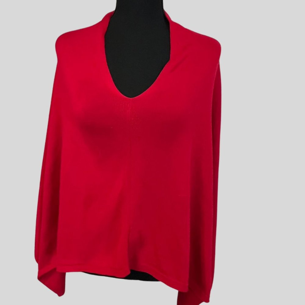 Talbots - Red Poncho - Size XS - 0497LR-1
